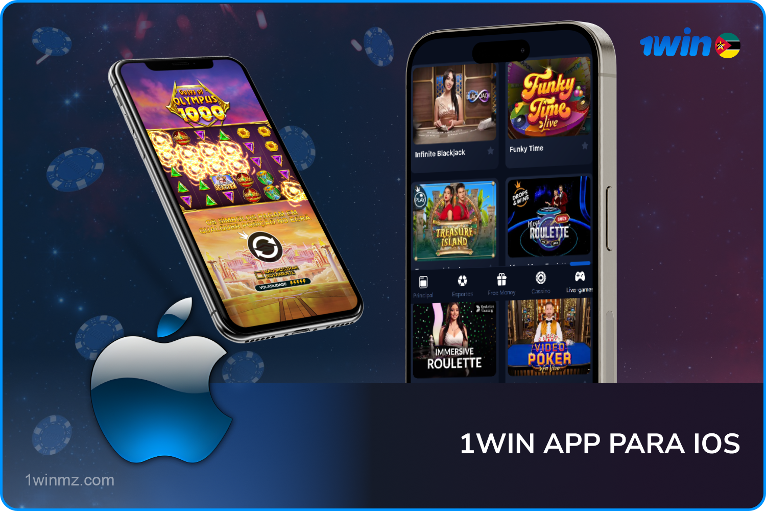 Proprietários de iPhone e iPad têm acesso a um aplicativo móvel 1win conveniente e intuitivo para jogos e apostas esportivas