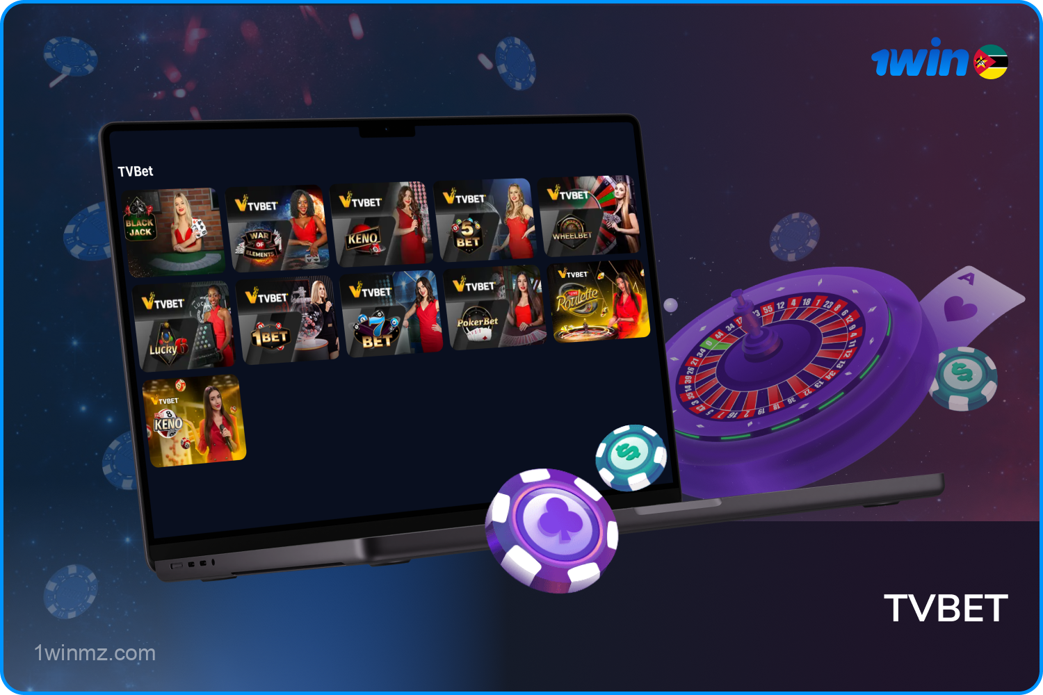 Os populares Jogos de Mesa e Jogos de Show da TVBET estão disponíveis para jogadores moçambicanos na plataforma 1win